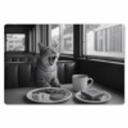 Kat - Koffie - Brood - Zwart Placemat vinyl groot -zzsfeer1_Kitchenyeah-website