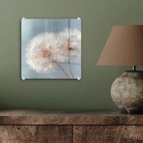 Paardenbloemen - Pluisjes - Wit plexiglas 5mm klein -sfeer3