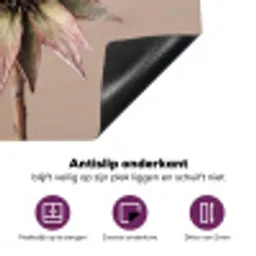 Droogbloem - Protea - Vintage - Beige - Rustiek Inductie beschermer vinyl 3mm middel -zzzzzzz-cc-onderkant