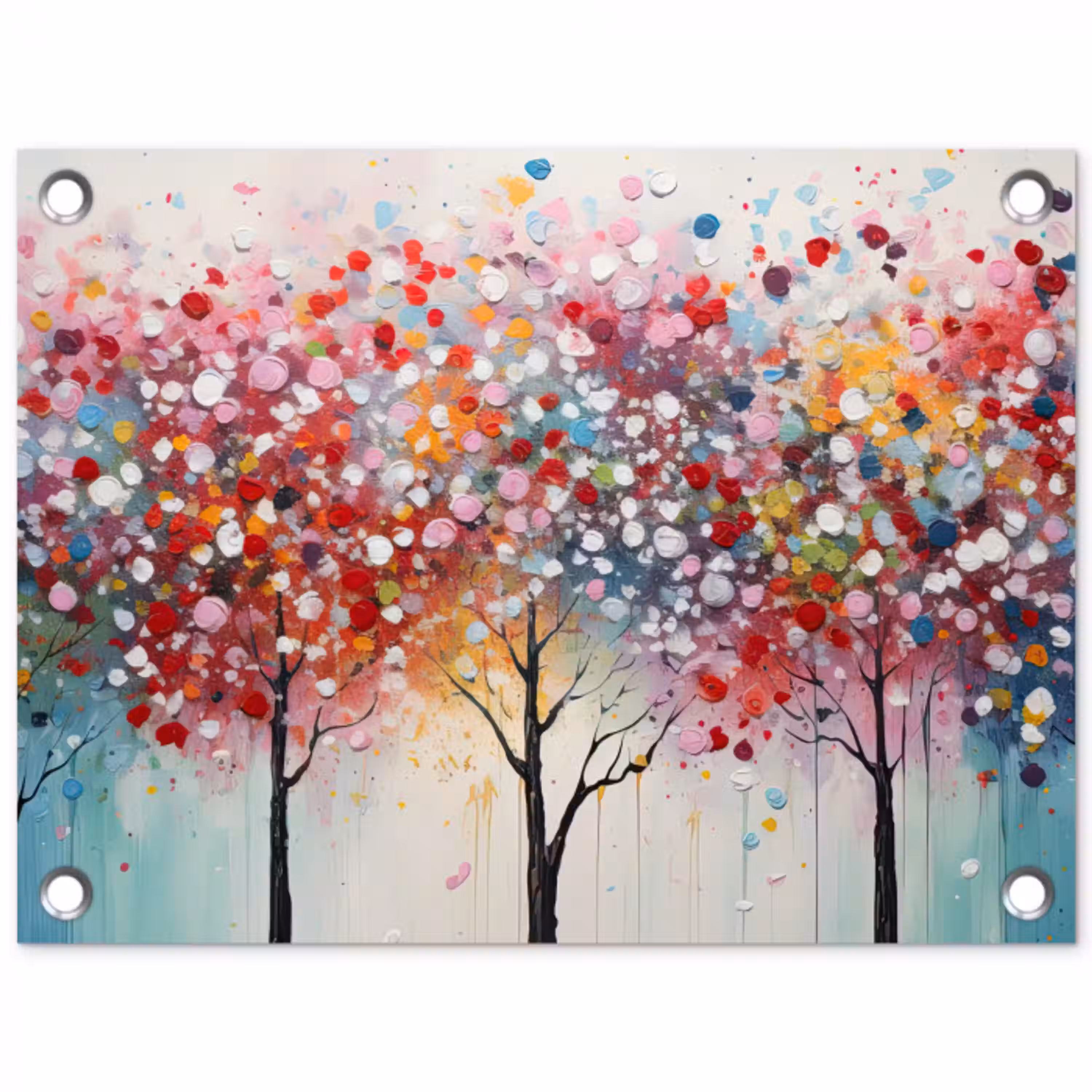 Kunst - Bomen - Natuur - Acryl tuinposter los doek klein -3d
