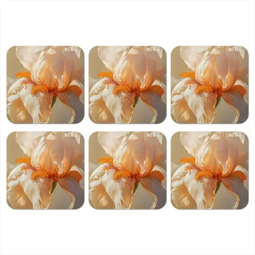 Close up - Oranje - Iris onderzetter kurk middel -3d