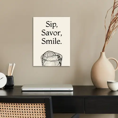 Tekst - Glas - Getekend - Citroen poster papier klein -sfeer1
