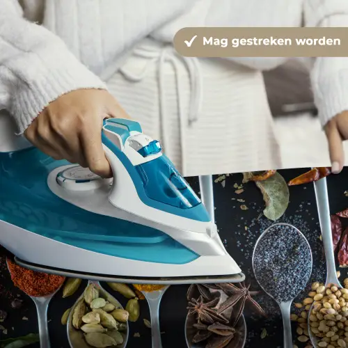 Kruiden - Lepel - Specerijen - Zwart - Keuken Wandkleed katoen klein -sfeer9