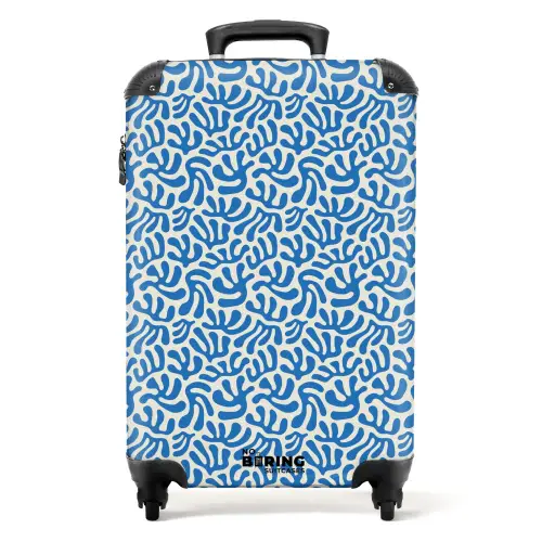 Bladvormige vormen op beige achtergrond NBS - Handbagage koffer - Volwassenen Unisex middel -productfoto_recht