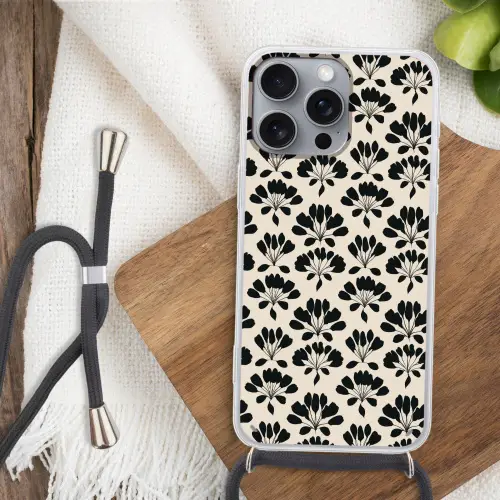 Abstract - Patroon - Zwart Hoesje iPhone 16 Pro Max met koord klein 804 -sfeer4