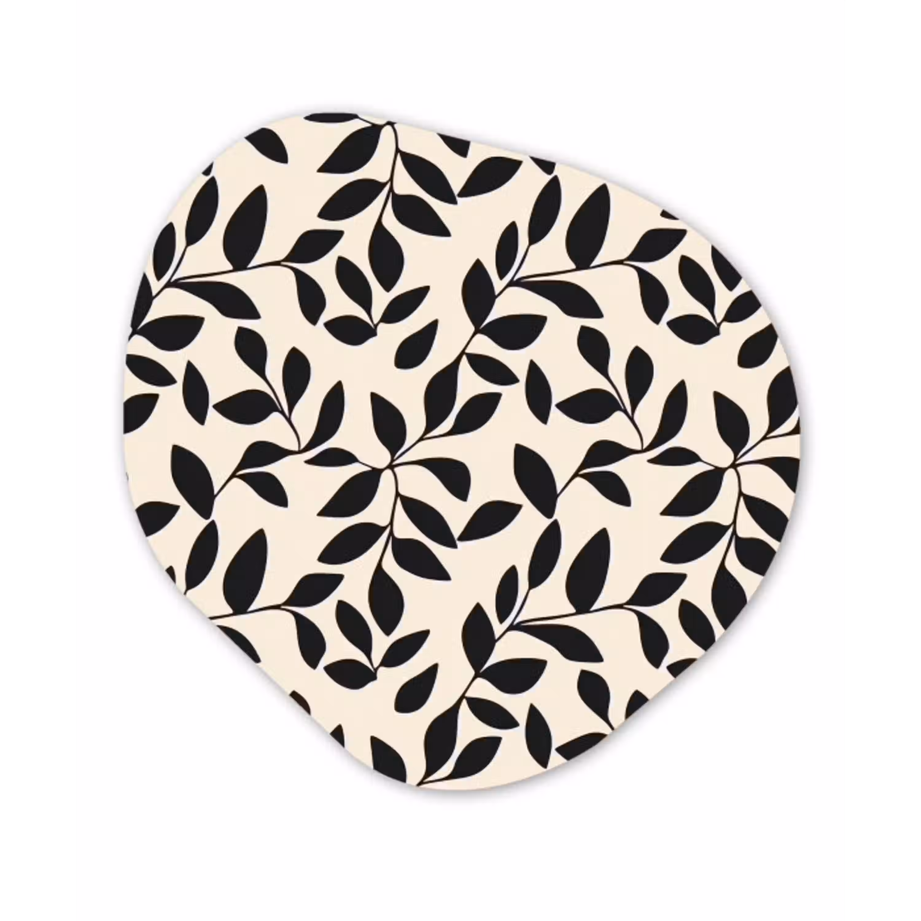 Elegant - Patroon - Zwart - Beige Wandcirkel Organisch Forex 3mm klein 629 -3d