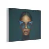 Vrouw - Vlinder - Bril - Blauw - Modern - Portret PET vilt klein -3d