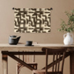 Abstract - Retro - Zwart Wandkleed katoen klein 269 -sfeer6