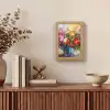 Bloemen - Kleurrijk - Bloempot - Olieverf Light Box met kabel (Tafellamp) klein -sfeer2