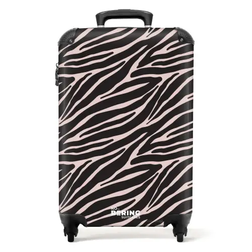 Zebra strepenmotief op zachtroze NBS - Handbagage koffer - Kinderen Unisex middel -productfoto_recht