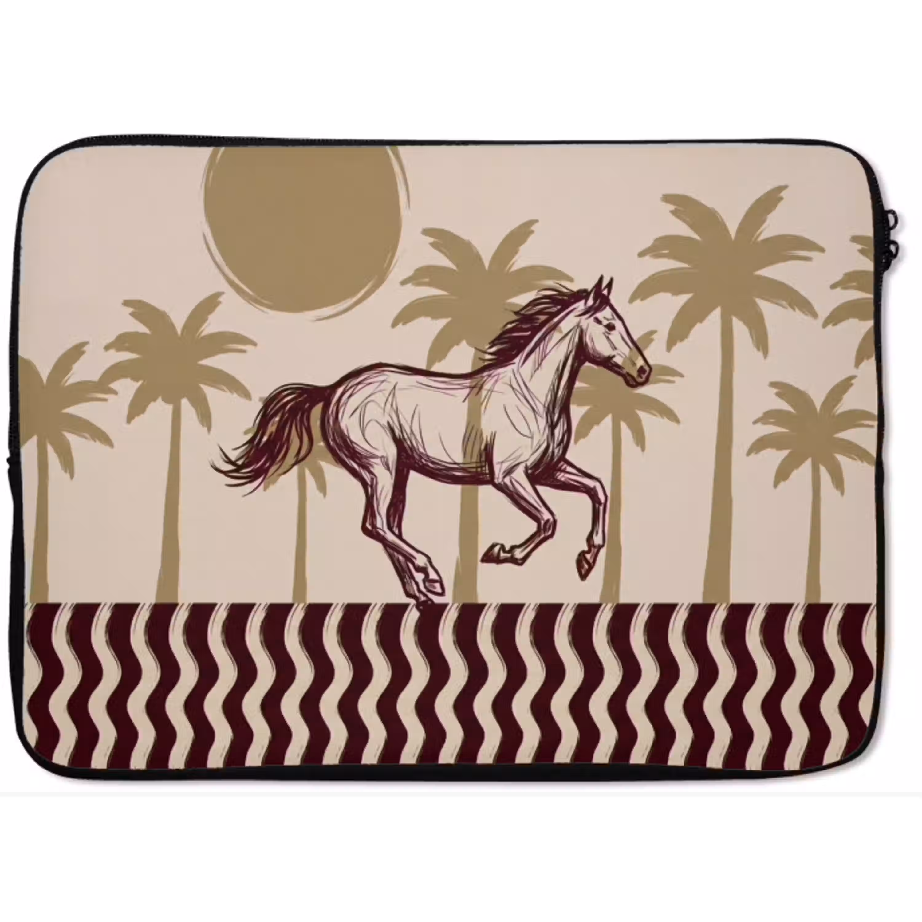 Paard - Galopperend - Woestijn - Illustratie laptophoes neopreen klein -zkaufland3dotto