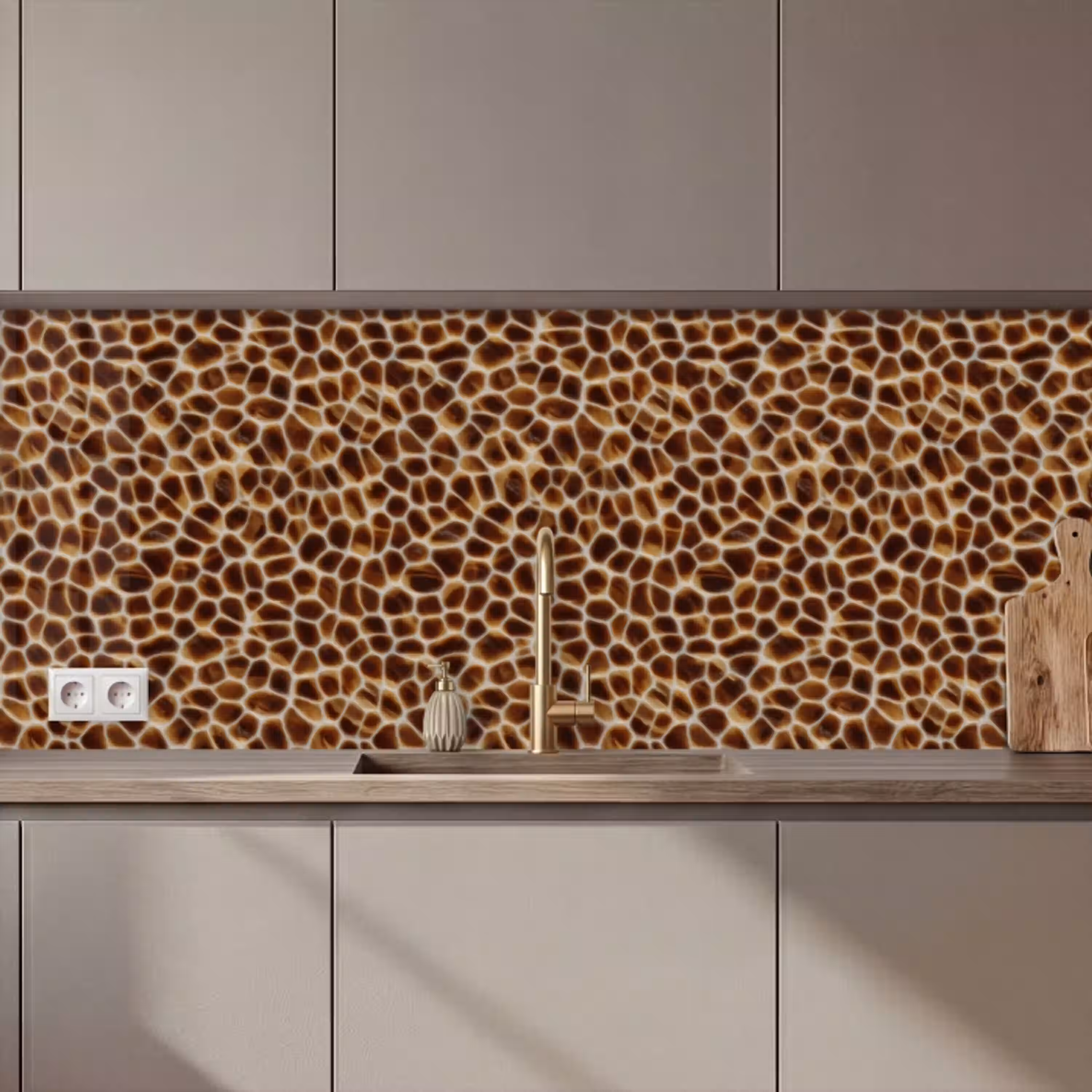 Schildpad - Patroon - Bruin keuken achterwand 2 middel 871 zz_3dshopping