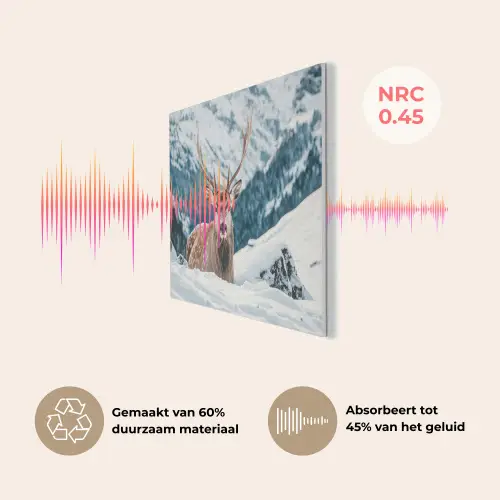 Hert - Landschap - Winter - Natuur - Dieren - Bergen PET vilt klein -USP_NL