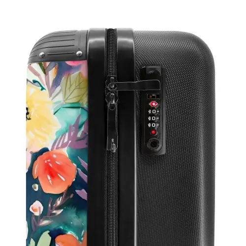 Bloemen - Olieverf - Kunst - Natuur NBS - Handbagage koffer - Unisex middel -slot