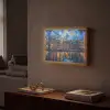 Grachten Amsterdam - Huizen - Stad - Kleurrijk Light Box met batterij (Wandlamp) middel -sfeer1