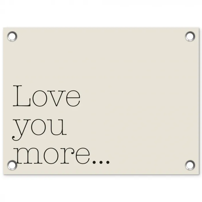 Minimalistisch - Love - Beige tuinposter los doek klein -3d