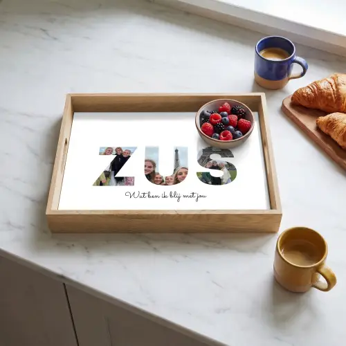 Zus - Lettercollage Dienblad Rechthoek middel -sfeer2