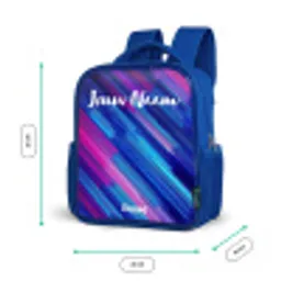 Neon - Strepen - Abstract - Blauw - Roze Kinderrugzak - Blauw middel -productfoto_formaten