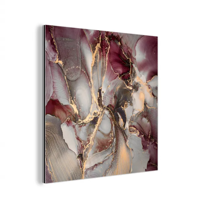 Goud - Marmer - Paars aluminium wit klein -3d
