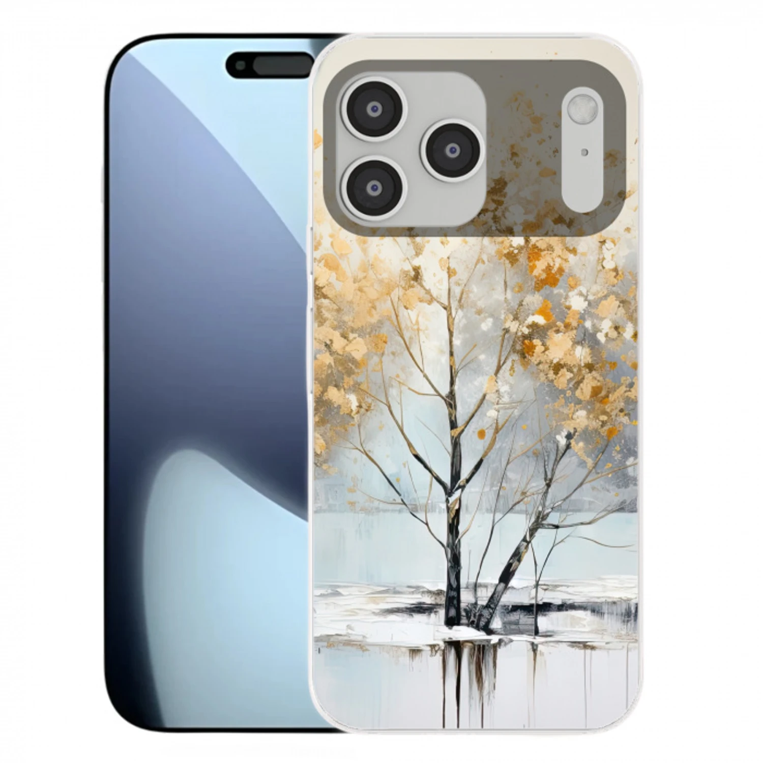 Winter - Bomen - Natuur - Acryl - Kunst Telefoonhoesje iPhone 17 Pro Max klein -3d