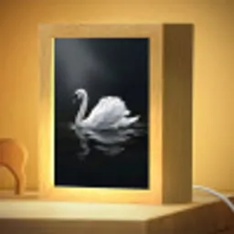 Zwaan - Water - Natuur - Realistisch - Wit Light Box met kabel (Kinderlampje) klein -zzzz_3d_website