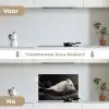 Paarden - Zwart - Wit - Kudde keuken achterwand spatscherm klein -voor_na_NL