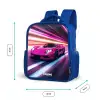 Roze raceauto flitst door neonlicht Kinderrugzak - Blauw middel -productfoto_formaten