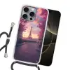 Eiffeltoren - Parijs - Roze Hoesje iPhone 16 Pro Max met koord klein -sfeer1