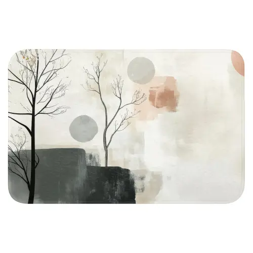 Wabi sabi - Beige - Plant Badmat klein -3d