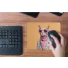 Zonnebril - Kat - Sjaal - Bloemen muismat rubber klein -toetsenbord