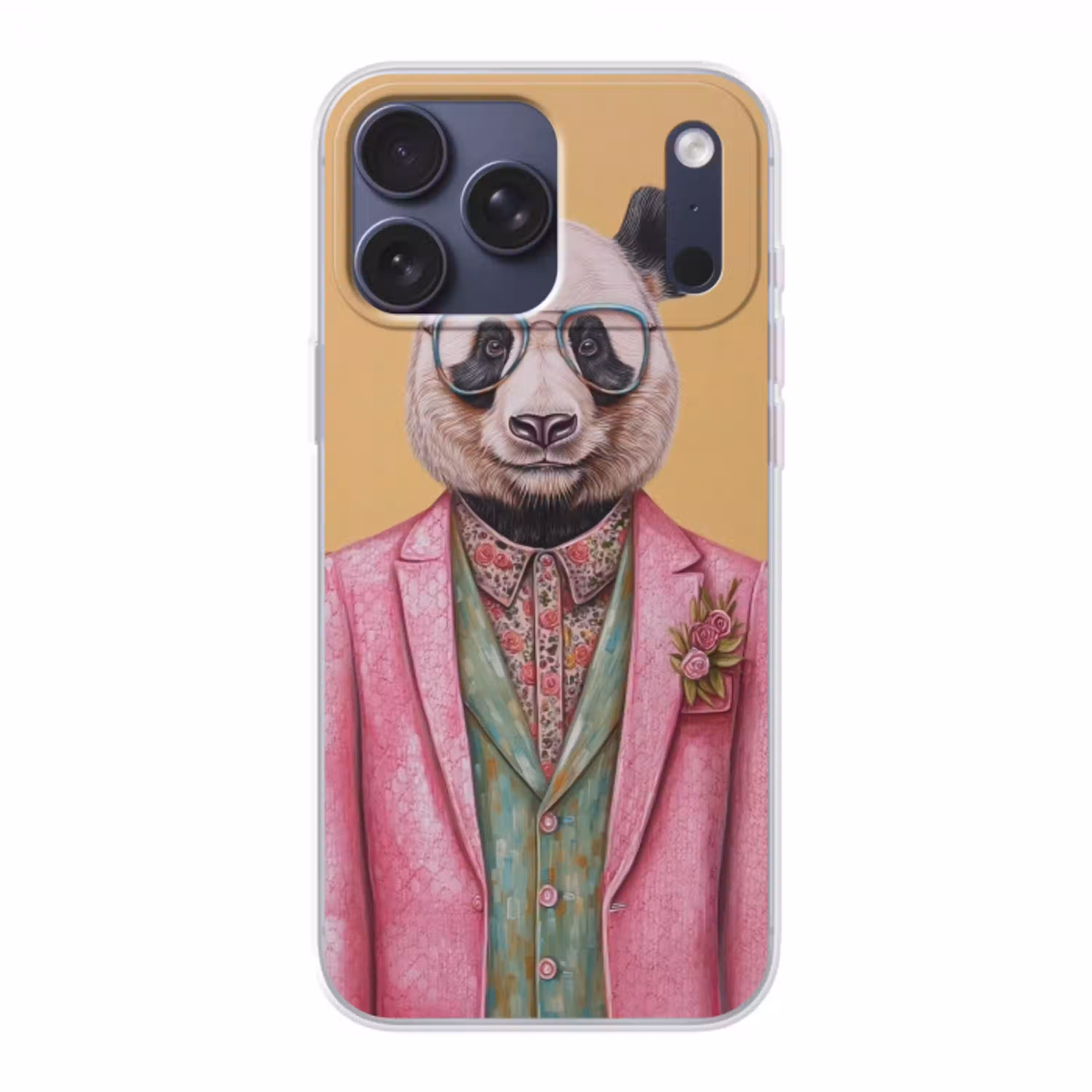 Panda - Pak - Zonnebril - Blauw Telefoonhoesje iPhone 17 Pro Max klein -3d