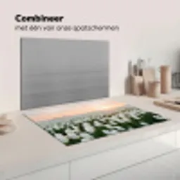 Tulpen - Landschap - Wit Inductie beschermer vinyl 3mm klein -wsfeer7_website