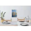 Skyline - Wolkenkrabbers - Water - Blauw Muursticker klein -eettafel