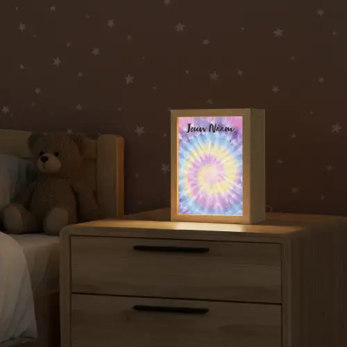 Tie Dye - Klassiek - Pasteltinten Light Box met kabel (Kinderlampje) klein -sfeer1_kind