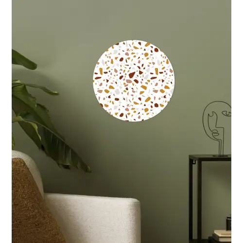Terrazzo -  Patroon - Wit - Urban Wandcirkel behangsticker klein 186 -sfeer2