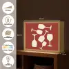 Wijnglazen - Silhouetten - Wit Light Box met batterij (Wandlamp) middel -USP_websiteoverzichtNL