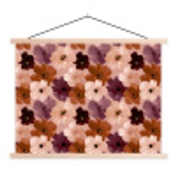 Bloemen - Abstract - Aardetinten textielposter latten blank klein 122 -3d