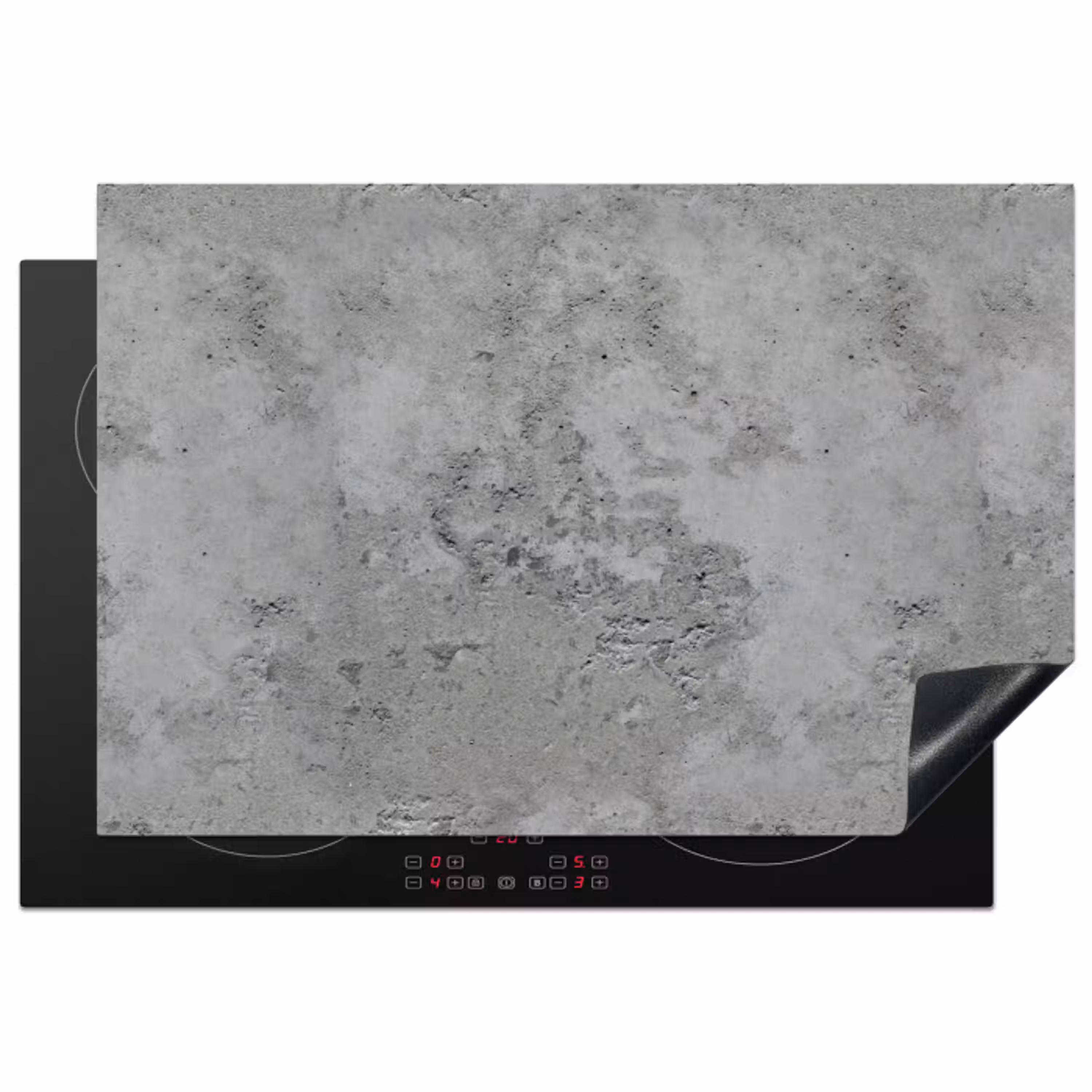 Patroon - Grijs - Oud - Beton Inductie beschermer vinyl 3mm klein 276 -3d