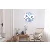Modern - Vogels - Delfts - Blauw Wandcirkel aluminium klein -woonkamer
