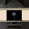 Paardenbloem - Zwart - Bloemen - Botanisch keuken achterwand spatscherm klein -sfeer1