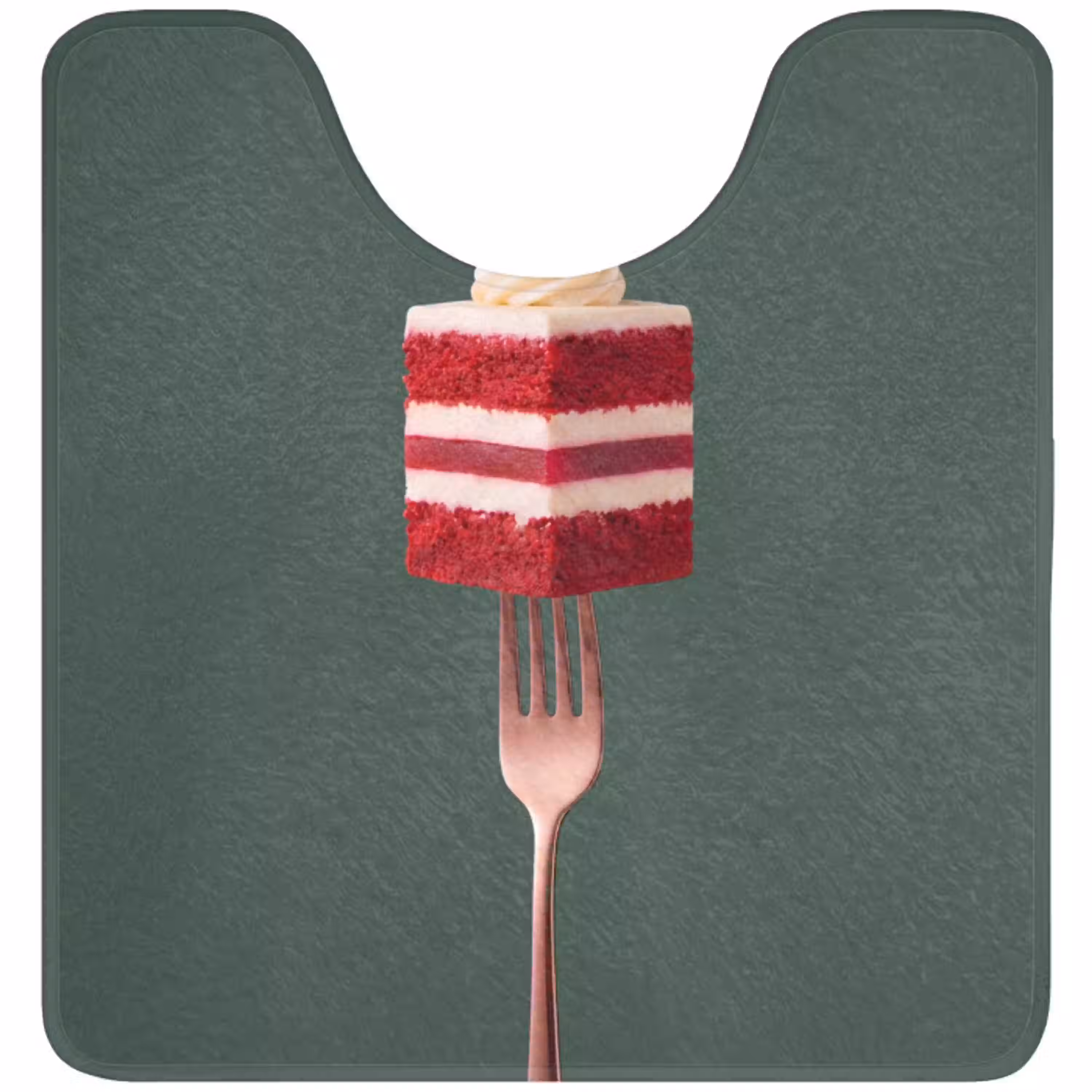 Cake - Vork - Rood WCmat U-uitsnede middel -3d