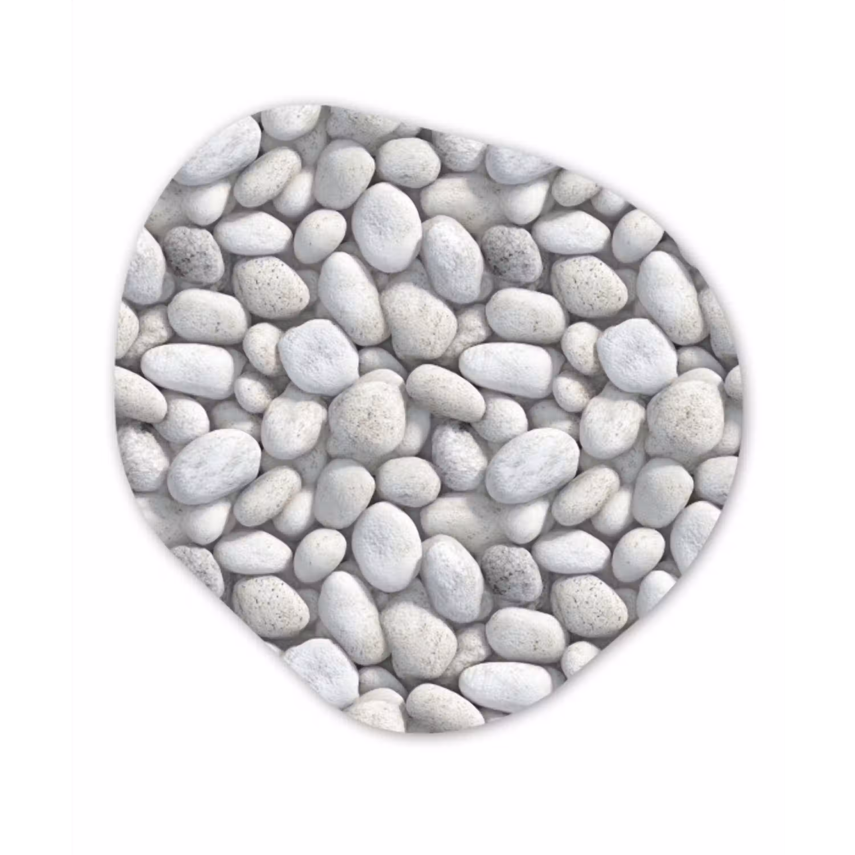 Steentjes - Grijs - Ovaal Wandcirkel Organisch Aluminium middel 851 -3d