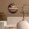 Kerstdecoratie - Houten - Dennenappel - Bruin Wandcirkel behangsticker klein -sfeer1