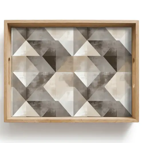 Geometrisch - Motief - Aardetinten Dienblad Rechthoek middel 911 -z3d_shopping