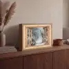 Bos - Winter - Bomen - Natuur - Pad - Doorkijk Light Box met batterij (Wandlamp) middel -sfeer2