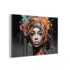 Vrouw - Hoofddoek - Graffiti - Zwart aluminium wit klein -3d