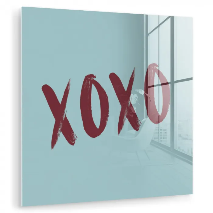 XOXO - Blauw - Rood plexiglas 5mm klein -zzzproduct_nieuw
