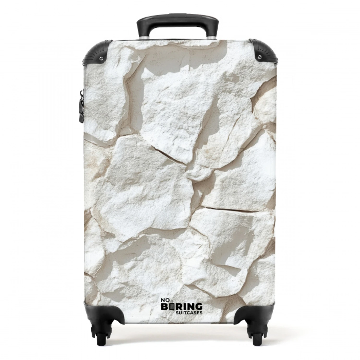 Structuur - Rots - Wit NBS - Handbagage koffer - Volwassenen Unisex middel -productfoto_recht