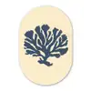 Blauw koraal - Vertakkingen - Beige Wandcirkel Ovaal Forex klein -3d