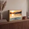 Hart - Water - Zonsondergang - Natuur - Zen Light Box met batterij (Wandlamp) middel -sfeer2